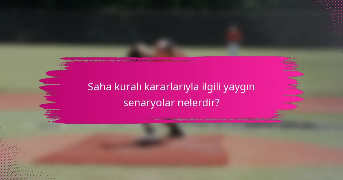 Saha kuralı kararlarıyla ilgili yaygın senaryolar nelerdir?